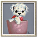 アートポスター 額付 動物画 オイル ペイント アート ティーカップドッグ3 S 可愛い 犬 インテリア グッズ 通販 取寄品 シネマコレクション