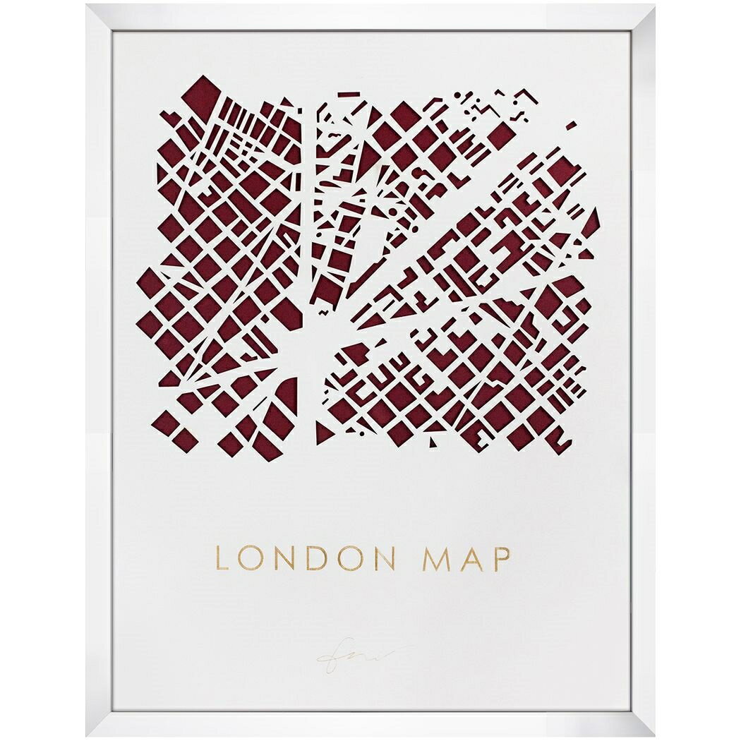 デザイナーズアート インテリア パネル 3D MAP ART ロンドン 美工社 立体 地図 額付きインテリア 雑貨 取寄品 シネマコレクション