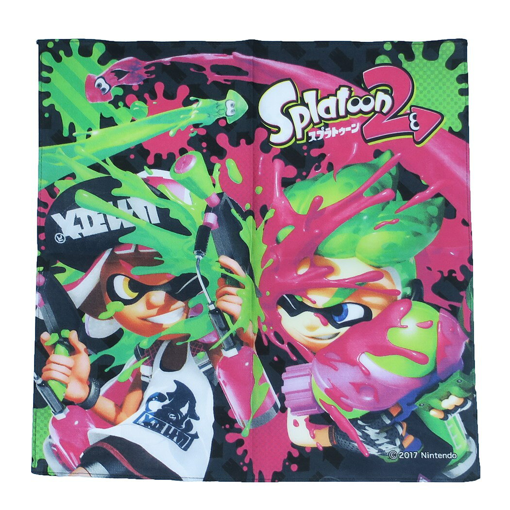 スプラトゥーン 2 お手拭きタオル ハンカチ ガール＆ボーイ 新入学 新入園準備 サンアート 学童用品 キャラクター グッズ 通販 メール便可 シネマコレクション プレゼント 男の子 女の子 ギフトバレンタイン