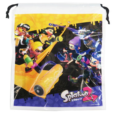 スプラトゥーン 2 ビニール 巾着 ポリ きんちゃく イエローvsブルー nintendo サンアート プールバッグ キャラクターグッズ メール便可 シネマコレクション