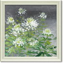 ジュリア プリントン フラワーアート 額装品 ファームハウス クレオメ 57.5x57.5cm 額付き ポスター インテリアグッズ 取寄品 シネマコレクション