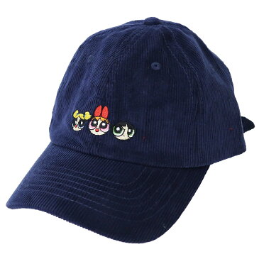パワーパフガールズ コーデュロイ 刺繍 ベースボールキャップ 帽子 スモールプラネット 男女兼用 野球帽 キャラクターグッズ シネマコレクション