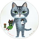 糸井 忠晴 動物画 木製ラウンドアート ソフィ (Lサイズ) IT-01525 19x19x1.5cm ギフト 猫 壁掛けインテリア通販 取寄品 シネマコレクシ...