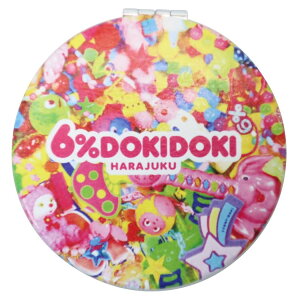 手鏡 6%DOKIDOKI コンパクト ダブル ミラー ピンク 松尾繊維工業 メイク直し 原宿系 ファッションブランド グッズ 通販 メール便可 シネマコレクション プレゼント 男の子 女の子 ギフト