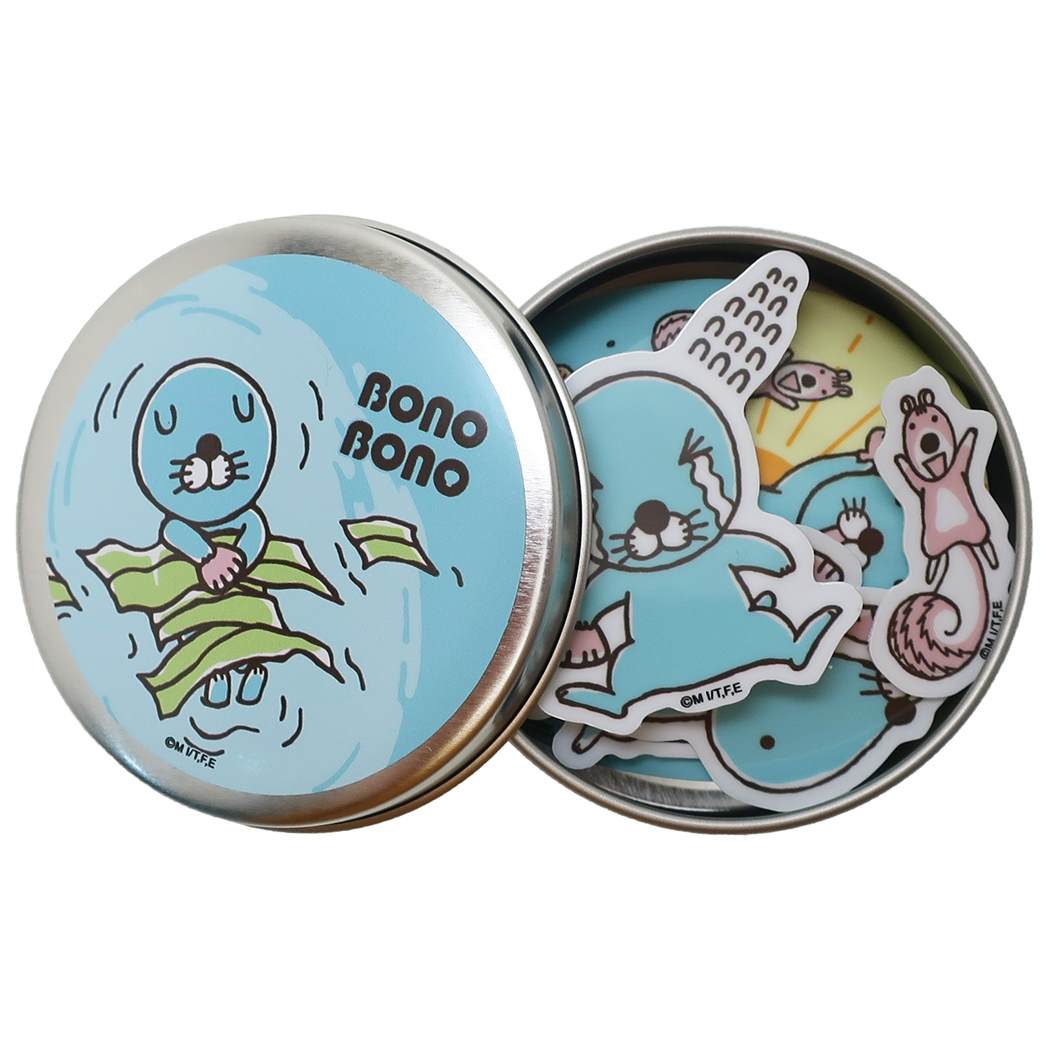 ぼのぼの 缶入り ミニステッカー フレークシール ぼの缶 夏 ゼネラルステッカー ビニールステッカーセット プレゼント アニメキャラクターグッズ メール便可 シ...