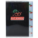 ポケットファイル ダイカット 5インデックス A4 クリアファイル ニコプチスクール Dブラックxチェリー柄 n☆p school サンスター文具 女子向け ス...