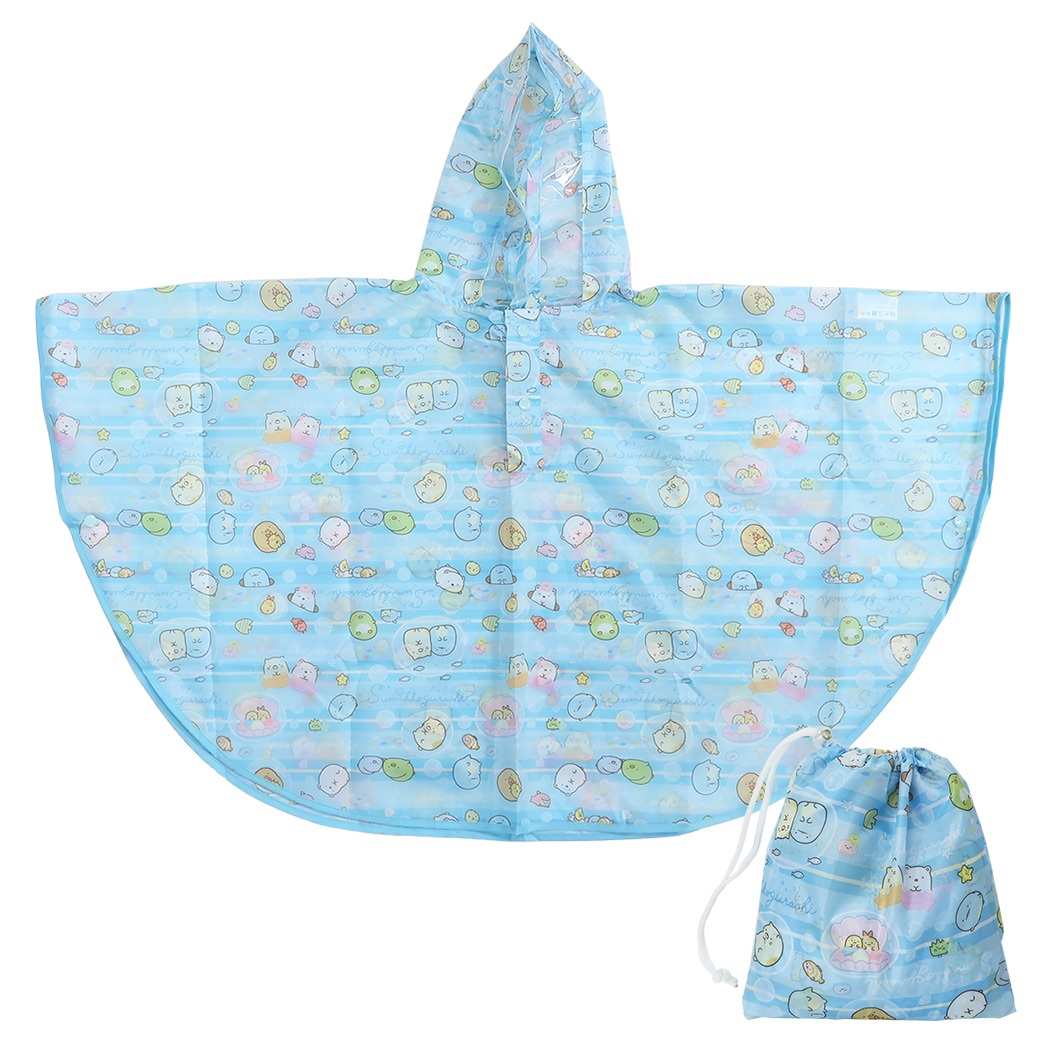 すみっコぐらし 子供用 レインウェア キッズ レイン ポンチョ ブルー サンエックス ジェイズプランニング 雨具 キャラクター グッズ シネマコレクションのサムネイル