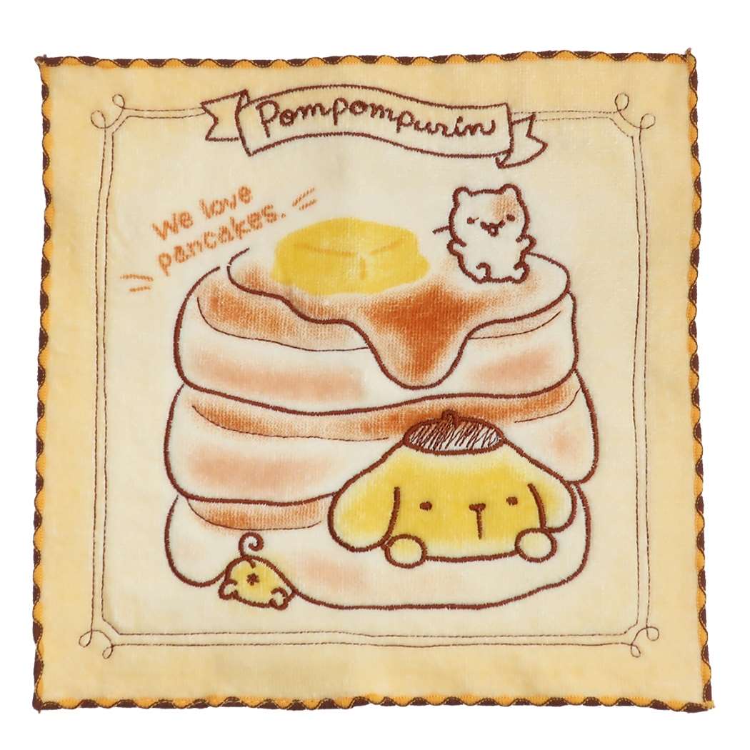 ポムポムプリン ミニタオル 全面刺繍 ハンカチタオル ふかふかプリン サンリオ 丸眞 プレゼント キャラクター グッズ メール便可 シネマコレクションのサムネイル