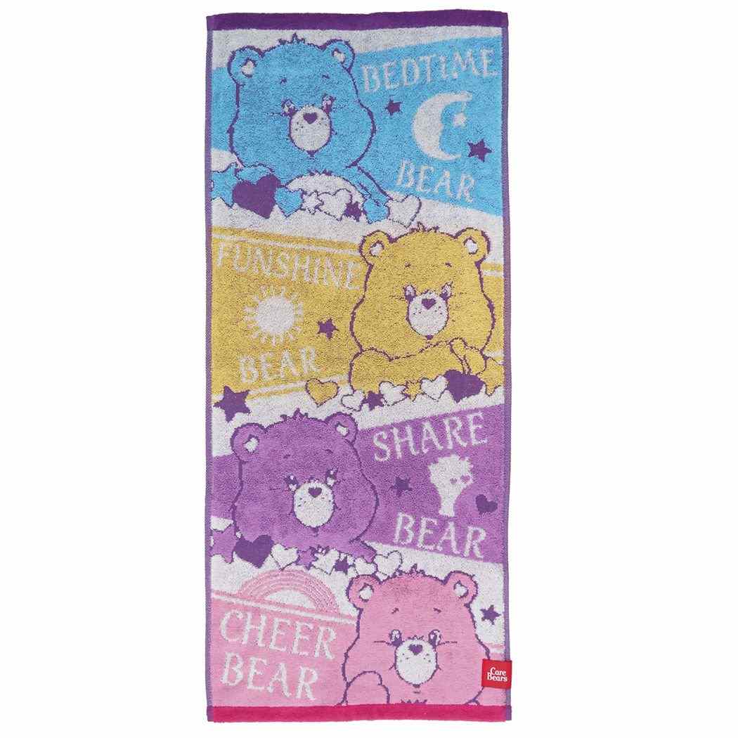 ケアベア フェイスタオル ジャガード ロングタオル カラフルベアーズ CareBears 丸眞 プレゼント キャラクター グッズ メール便可 シネマコレクション 1