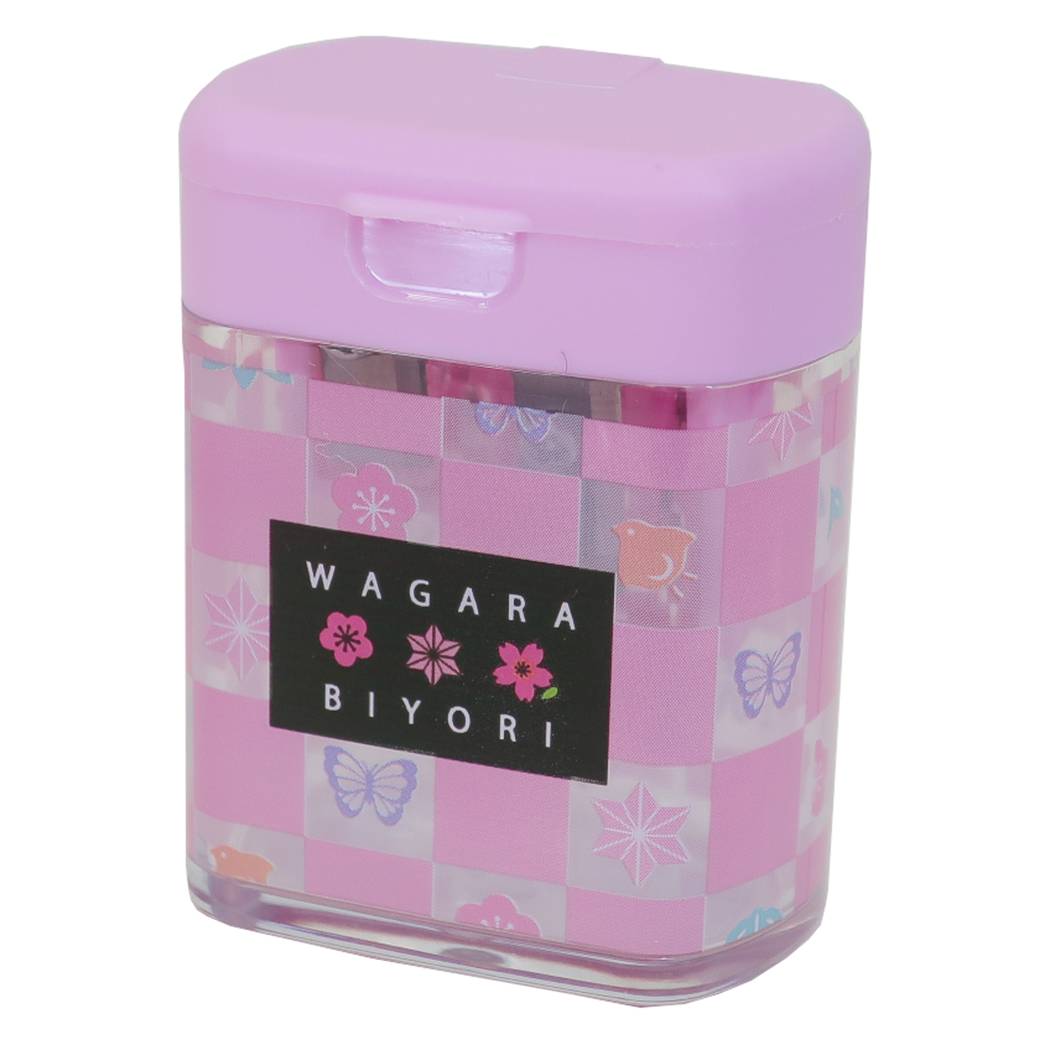 【12月は毎日ポイント10倍!】和柄びより 鉛筆削り 2way シャープナー 市松文ならべ 桃 Q-LIA 新学期準備文具 和風雑貨 グッズ シネマコレクション...