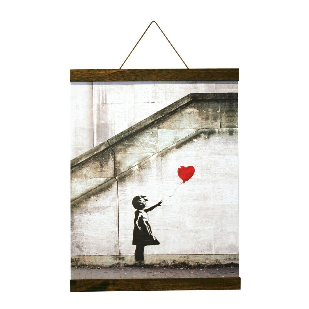 バンクシー ポスター ＆ ポスターハンガー セット Banksy Red Balloon(Brown Hanger style) 美工社 IBA-61995 Logom ラゴム インテリア 取寄品 シネマコレクション