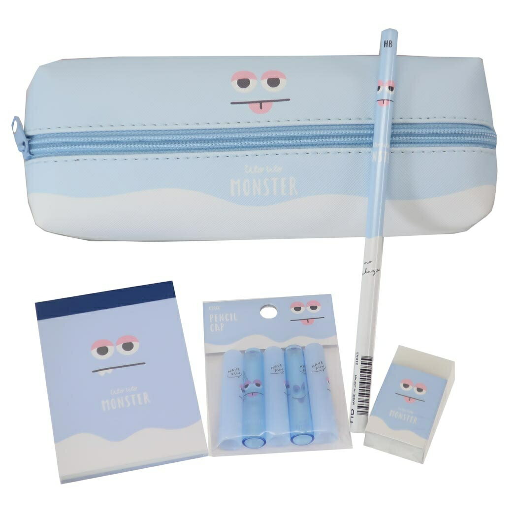 おしゃれ文具セット 5点 文房具セット うとうとモンスター ブルー おしゃれ プレゼント 女の子 クラックス グッズ シネマコレクションのサムネイル