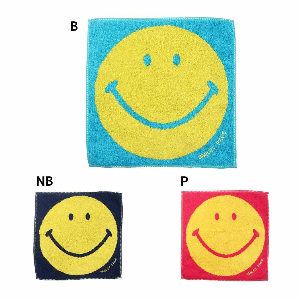 スマイリーフェイス ミニタオル ジャガード ハンカチタオル ニコスマイル Smiley Face 日繊商工 プレゼント キャラクター グッズ メール便可 シネマコレクション ホワイトデー