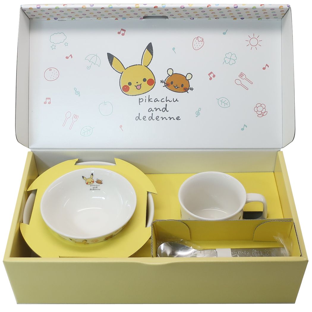 ポケモン こども食器ギフトセット 食器セット モンポケ ピカチュウ ポケットモンスター 金正陶器 ライスボウル マグカップ すくいやすいお皿 ラーメン丼 ステンレススプーン ステンレスフォーク キャラクター グッズ プレゼント 男の子 女の子のサムネイル