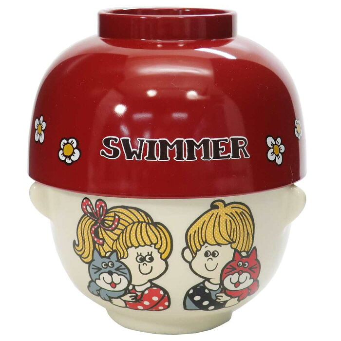 スイマー SWIMMER ご飯セット ミニ お茶碗 ＆ 汁椀 セット BOY＆GIRL サンアート プレゼント かわいい キャラクター グッズ シネマコレクション