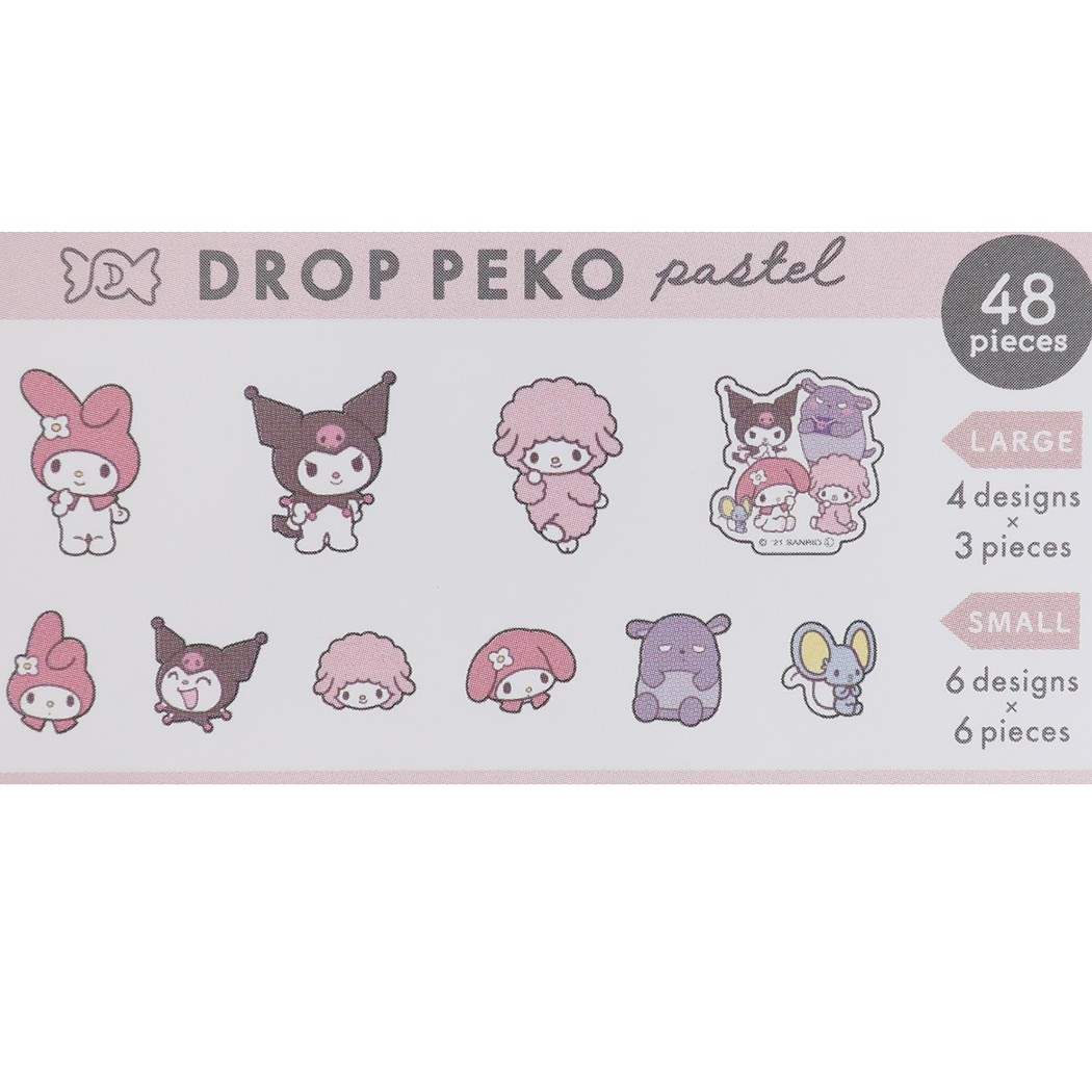 【店内買い回りポイント最大10倍】マイメロディ フレークシール DROP PEKO PASTEL パステル サンリオ クラックス 48枚入り キャラクター グッズ メール便可 シネマコレクション