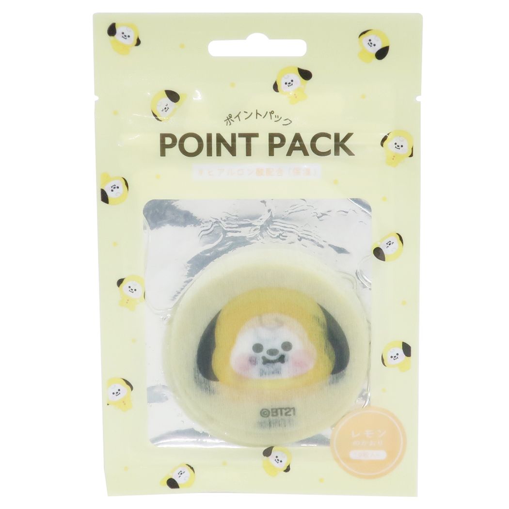 BT21 シート状ポイントパック 10枚入り フェイスパック CHIMMY LINE FRIENDS カミオジャパン レモンのかおり ヒアルロン酸配合 保湿ケア コスメ雑貨 キャラクター 商品 メール便可 シネマコレクション プレゼント 男の子 女の子 ギフトのサムネイル