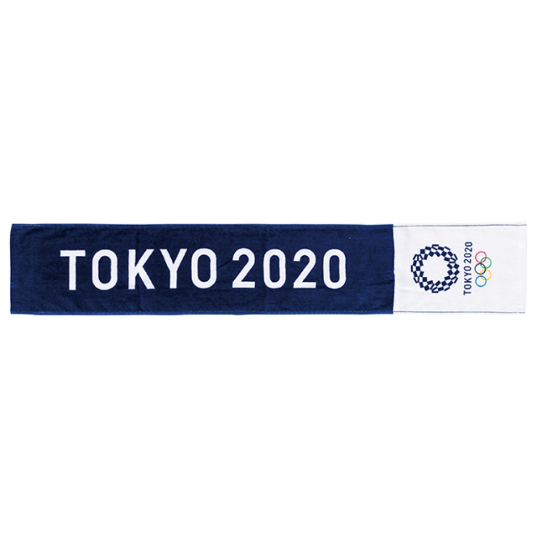 東京2020 オリンピック スリム ロングタオル プリント マフラータオル 東京2020オリンピックエンブレム ネイビー 丸眞 東京2020オリンピック競技大会 公式 ライセンス商品 東京オリンピック スポーツ プレゼント グッズ メール便可