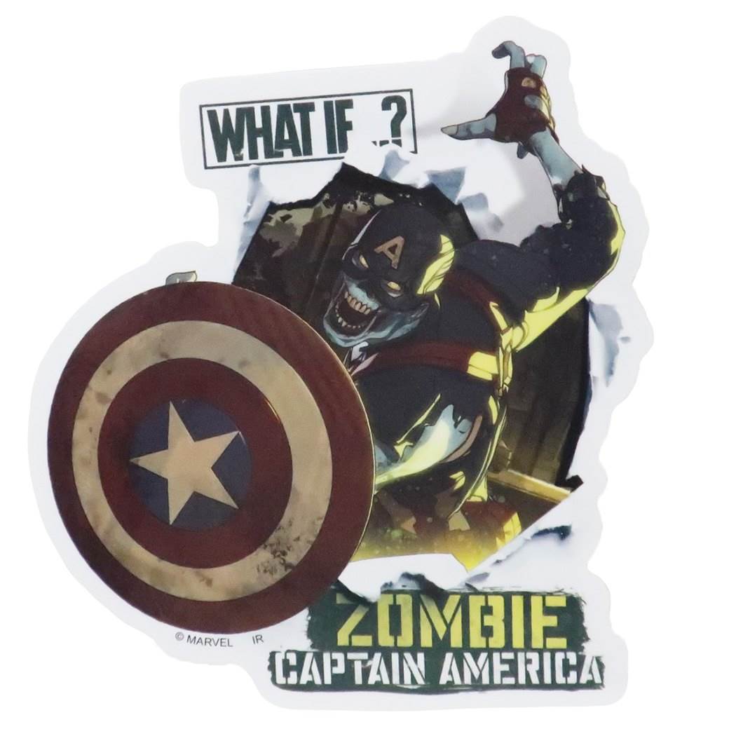 WHAT IF…？ ホワットイフ ダイカット ステッカー ビッグ シール G キャプテンアメリカ ZOMBIE CAPTAIN AMERICA マーベル MARVEL インロック コレクション雑貨 アニメキャラクター グッズ メール便可