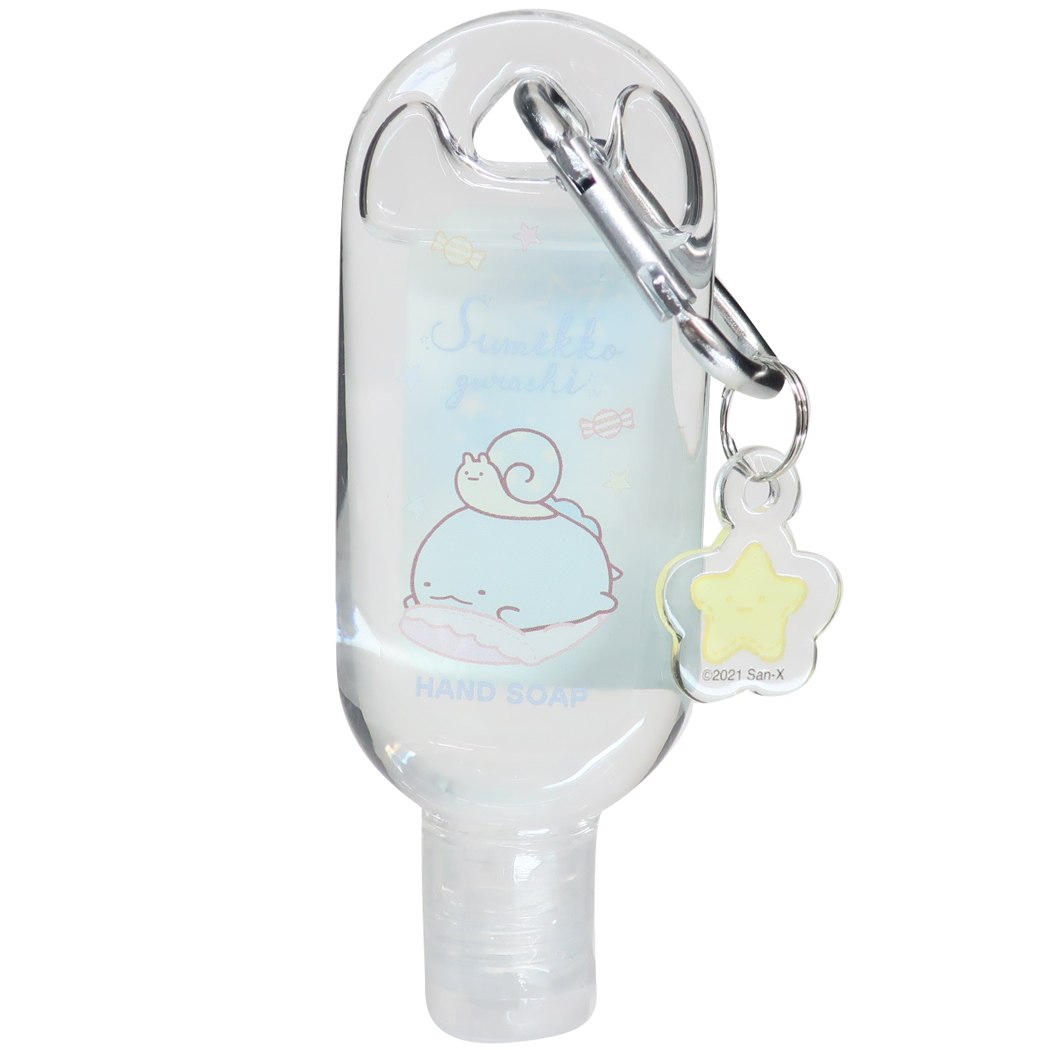 すみっコぐらし 携帯用せっけん カラビナ付き ハンドソープ とかげ＆にせつむり コットンキャンディの香り サンエックス レイス 手洗い 石鹸 石けん キャラクター グッズ シネマコレクション プレゼント 男の子 女の子 ギフトのサムネイル