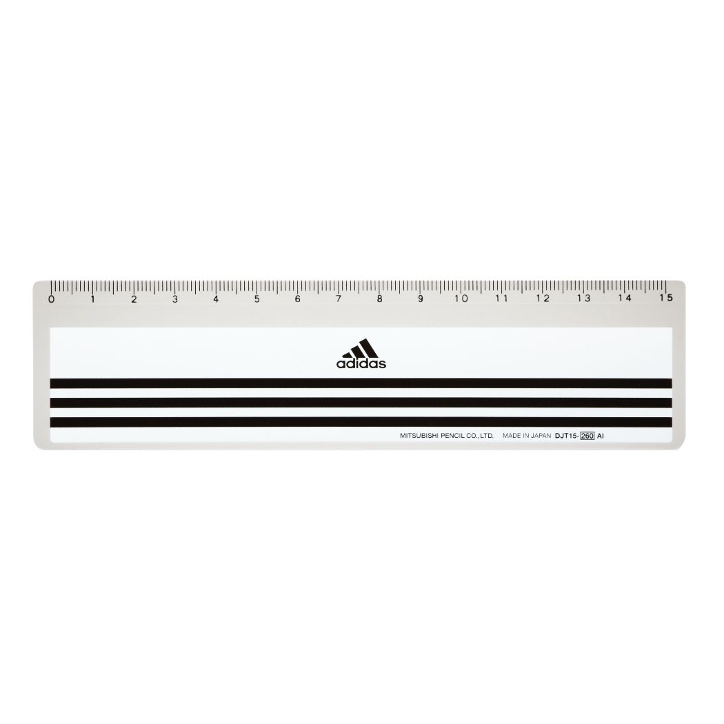 アディダス adidas ものさし 15cm 定規 新入学 三菱鉛筆 新学期準備文具 小学生 中学生 高校生 男の子 スポーツブランド グッズ メール便可 シネマコレクション プレゼント 女の子 ギフト