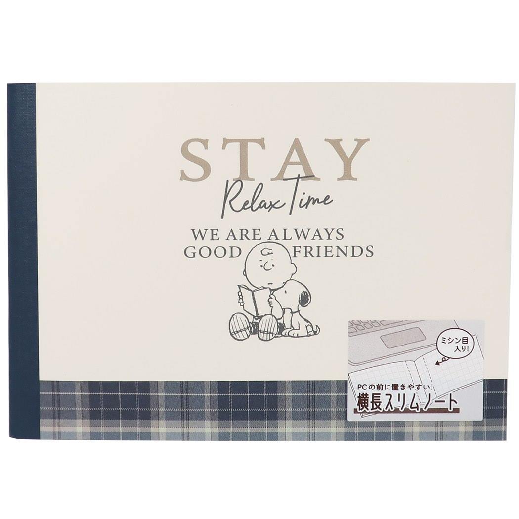 スヌーピー ミニ 方眼ノート A6 横長 スリムノート リラックスタイム ピーナッツ カミオジャパン コレクション文具 キャラクター グッズ メール便可 シネマコレクションのサムネイル