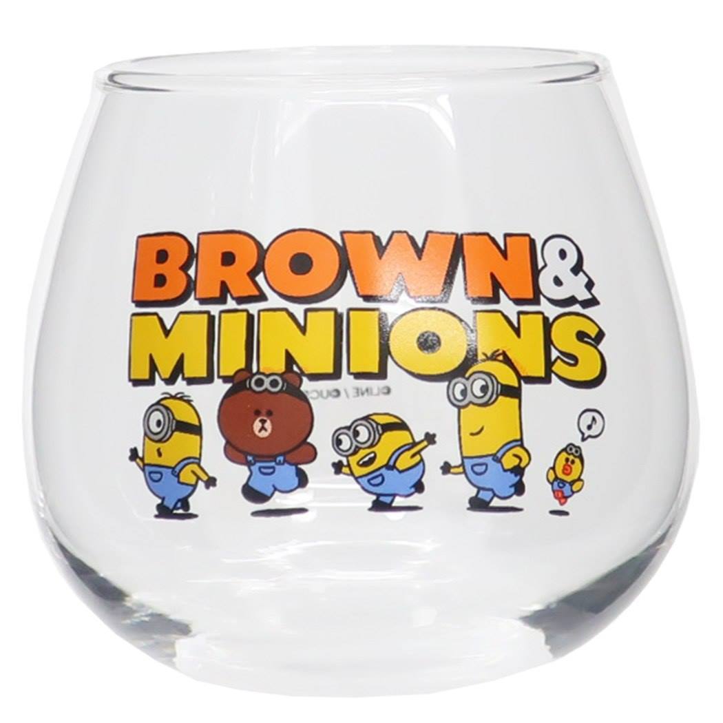 ミニオンズ ブラウン ガラスコップ ゆらゆら グラス RUN BROWN＆MINIONS LINE FRIENDS ユニバーサル映画 サンアート プレゼント かわいい キャラクター グッズ シネマコレクション 男の子 女の子 ギフトのサムネイル