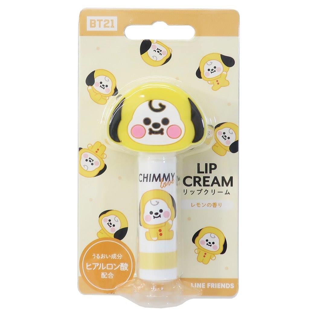 BT21 リップクリーム マスコット付き リップスティック CHIMMY レモンの香り LINE FRIENDS カミオジャパン コスメ雑貨 キャラクター シネマコレクション