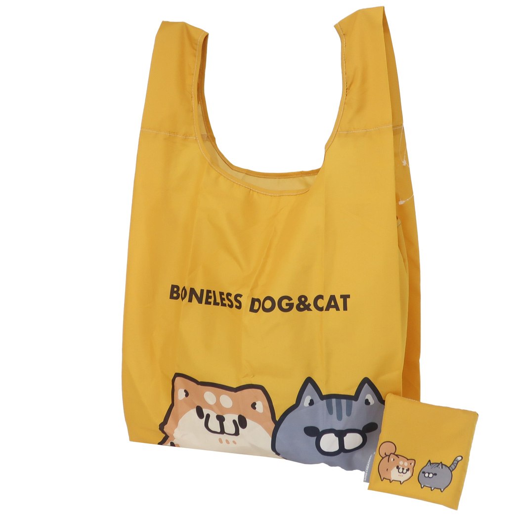 エコバッグ 折りたたみ ショッピングバッグ ボンレス犬とボンレス猫 イエロー LINEクリエイターズ 丸眞 コンパクト お買い物かばん キャラクター グッズ メール便可 シネマコレクションのサムネイル