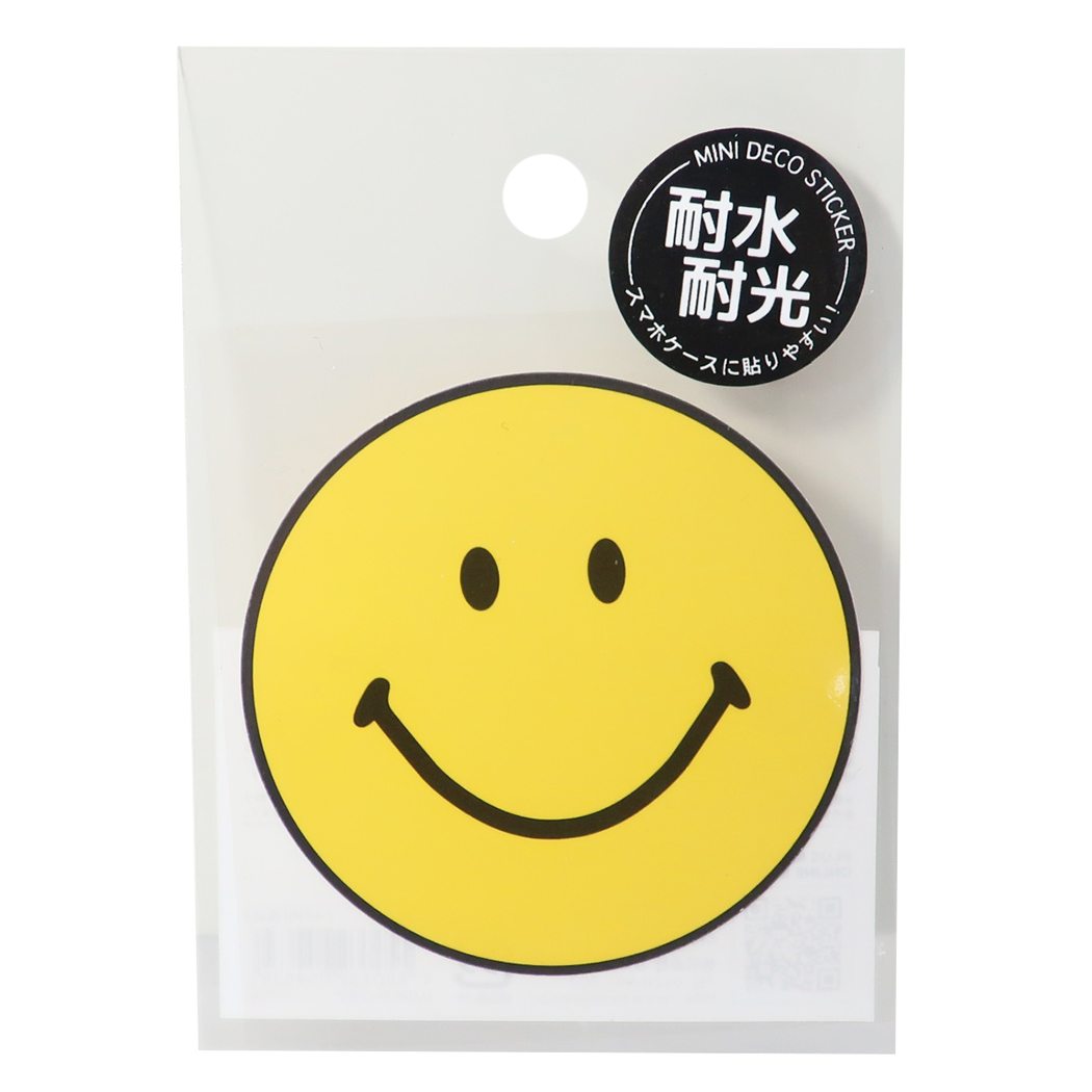 スマイリーフェイス シール ミニ デコ ステッカー スマイル Smiley Face カミオジャパン 耐水耐光 キャラクター グッズ メール便可 シネマコレクション プレゼント 男の子 女の子 ギフト