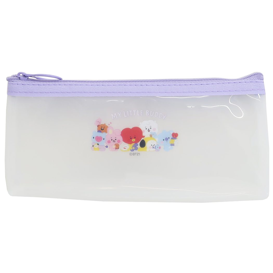 BT21 クリアフラット ペンケース 筆箱 ちびぬい 新入学 LINE FRIENDS カミオジャパン ペンポーチ キャラクター 商品 メール便可 シネマコレクション プレゼント 男の子 女の子 ギフト