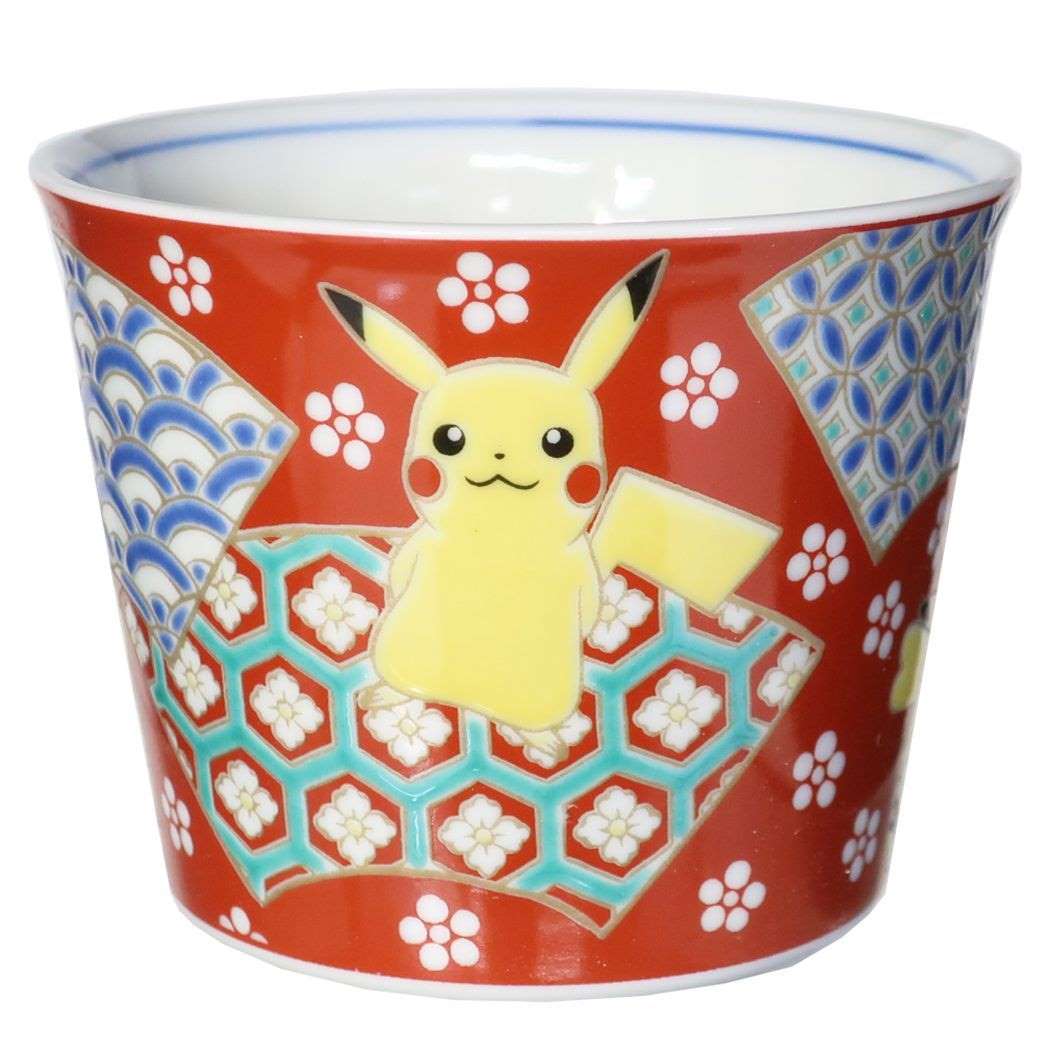ポケットモンスター 小鉢 九谷焼 そばちょこ 金襴扇面小紋 ピカチュウ ポケモン 金正陶器 ギフト和食器 キャラクター グッズ シネマコレクションバレンタインのサムネイル