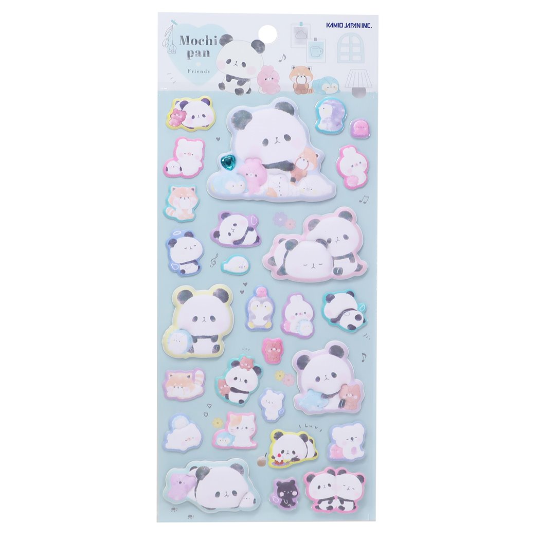 もちもちぱんだ シールシート スーパーもっちりシール カミオジャパン デコレーション 立体シール ぷっくりシール かわいい グッズ メール便可 シネマコレクションのサムネイル