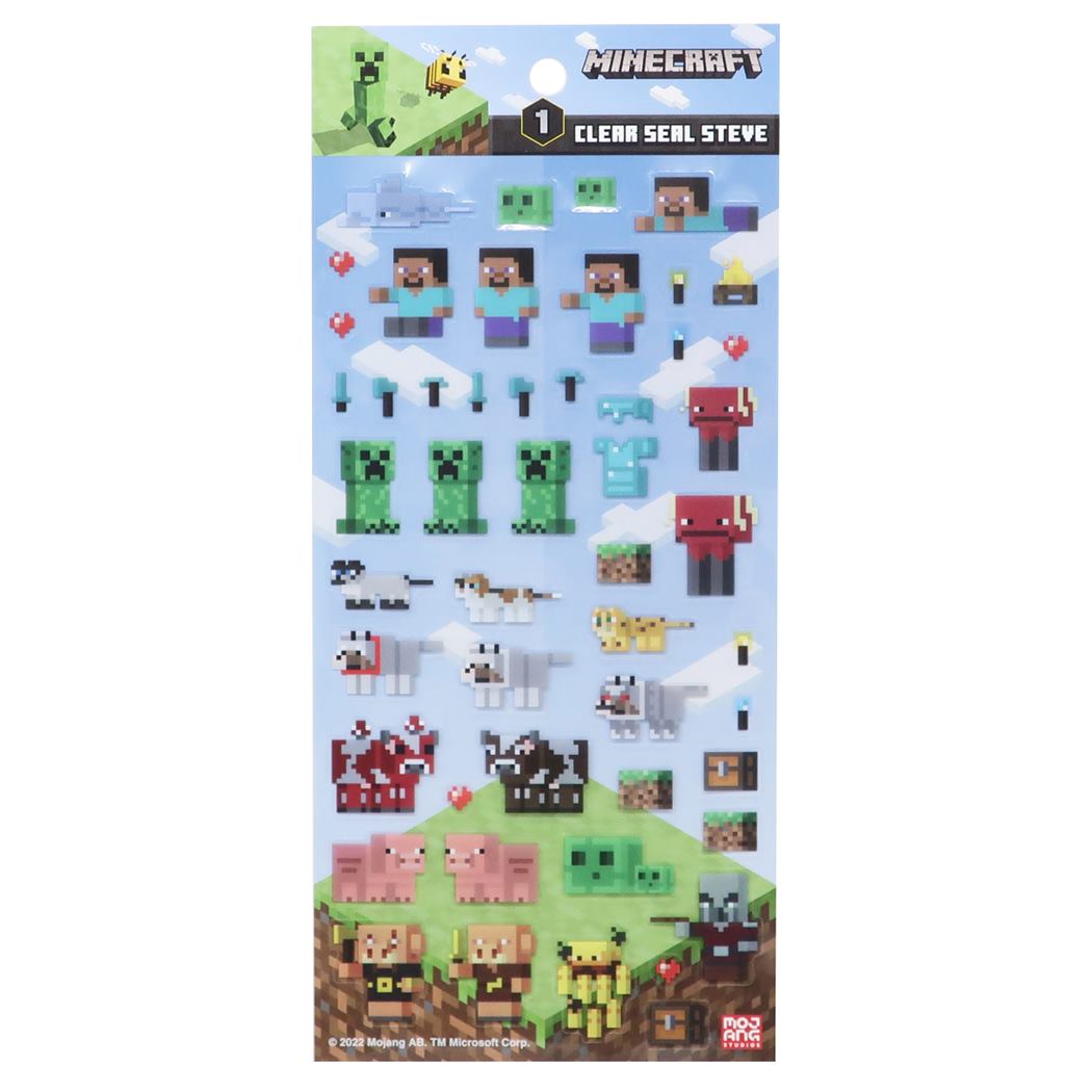 シールシート マインクラフト クリアシール Steve Minecraft エンスカイ 手帳デコ ゲームキャラクター グッズ メール便可 シネマコレクション