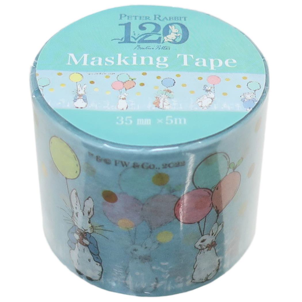【12月は毎日ポイント10倍!】ピーターラビット マスキングテープ 35mmマステ バルーンブルー S&C デコレーション DECOテープ 絵本キャラクター グ...