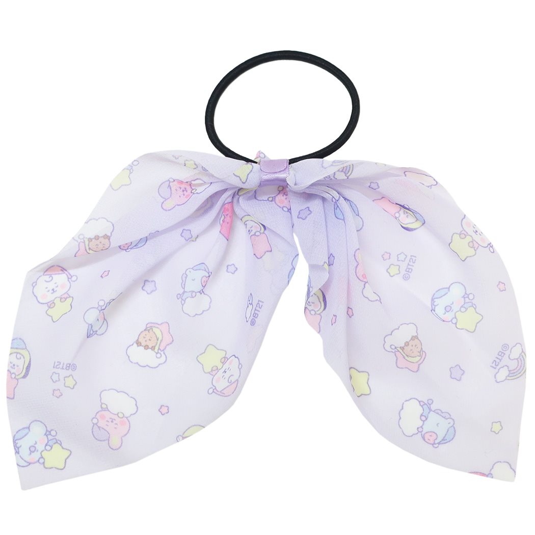 【12月は毎日ポイント10倍!】BT21 ヘアアクセ リボンゴム おやすみ LINE FRIENDS カミオジャパン ヘアアクセサリー ヘアゴム ヘアポニー キ...