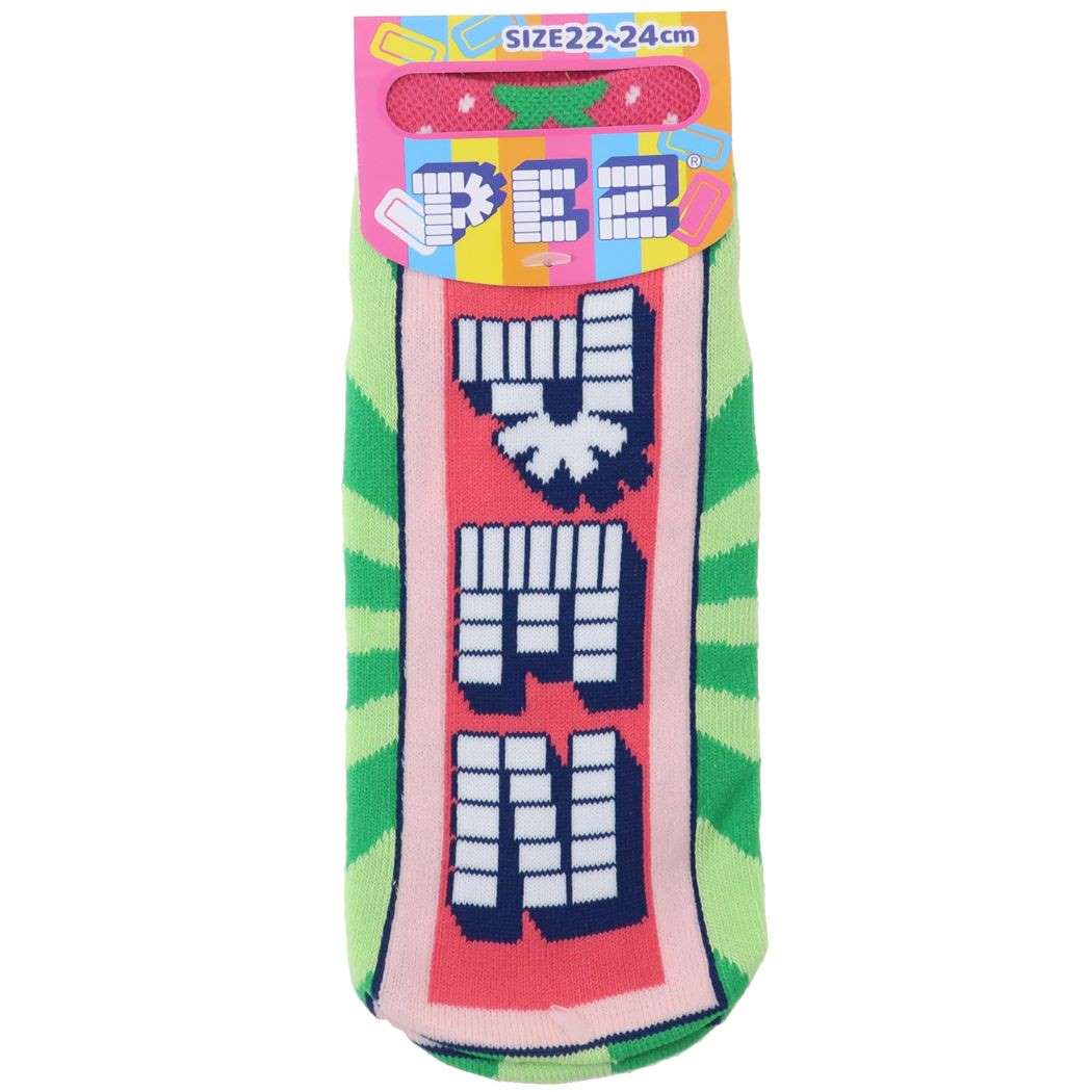 楽天キャラクターのシネマコレクションPEZ 女性用靴下 レディースソックス ビッグロゴ グリーン お菓子パッケージ ジェイズプランニング おもしろ雑貨 かわいい グッズ メール便可 シネマコレクション プレゼント 男の子 女の子 ギフト