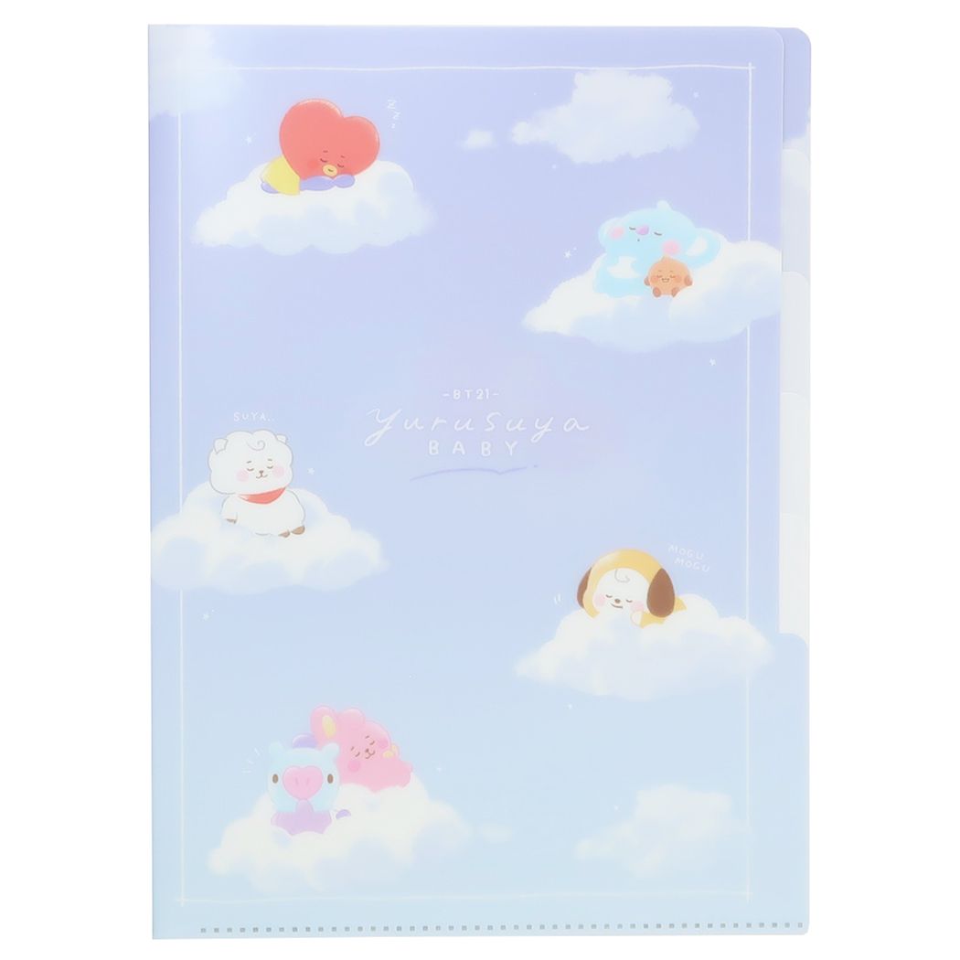 BT21 ポケットファイル 5インデックスA4クリアファイル お空でおひるね LINE FRIENDS カミオジャパン 新学期準備文具 かわいい キャラクター 商品 メール便可 シネマコレクション プレゼント 男の子 女の子 ギフトのサムネイル