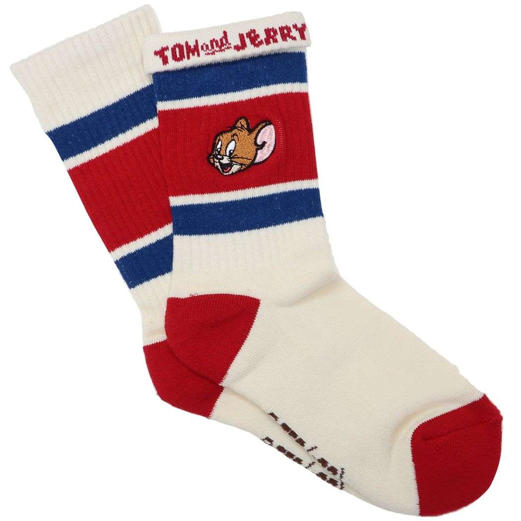 トムとジェリー 女性用靴下 Old School Socks レディース ワンポイント刺繍ソックス JERRY ワーナーブラザース スモールプラネット スクールソックス キャラクター グッズ メール便可 シネマコレクション プレゼント 男の子 女の子 ギフト