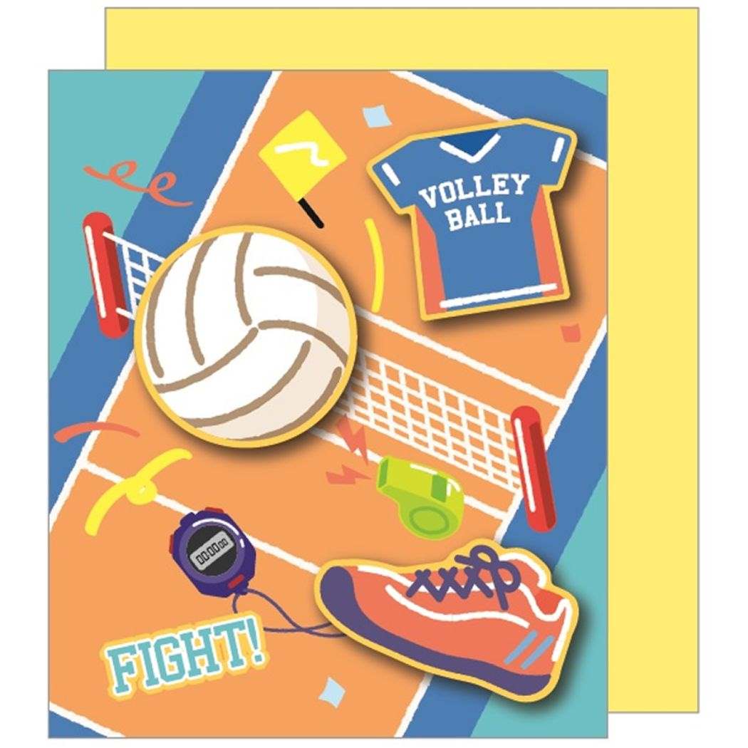 【12月は毎日ポイント10倍!】バレー部 グッズ 色紙 二つ折りメッセージボード シール&封筒付き スポーツ 部活シリーズ クローズピン 卒業記念 寄せ書き シ...