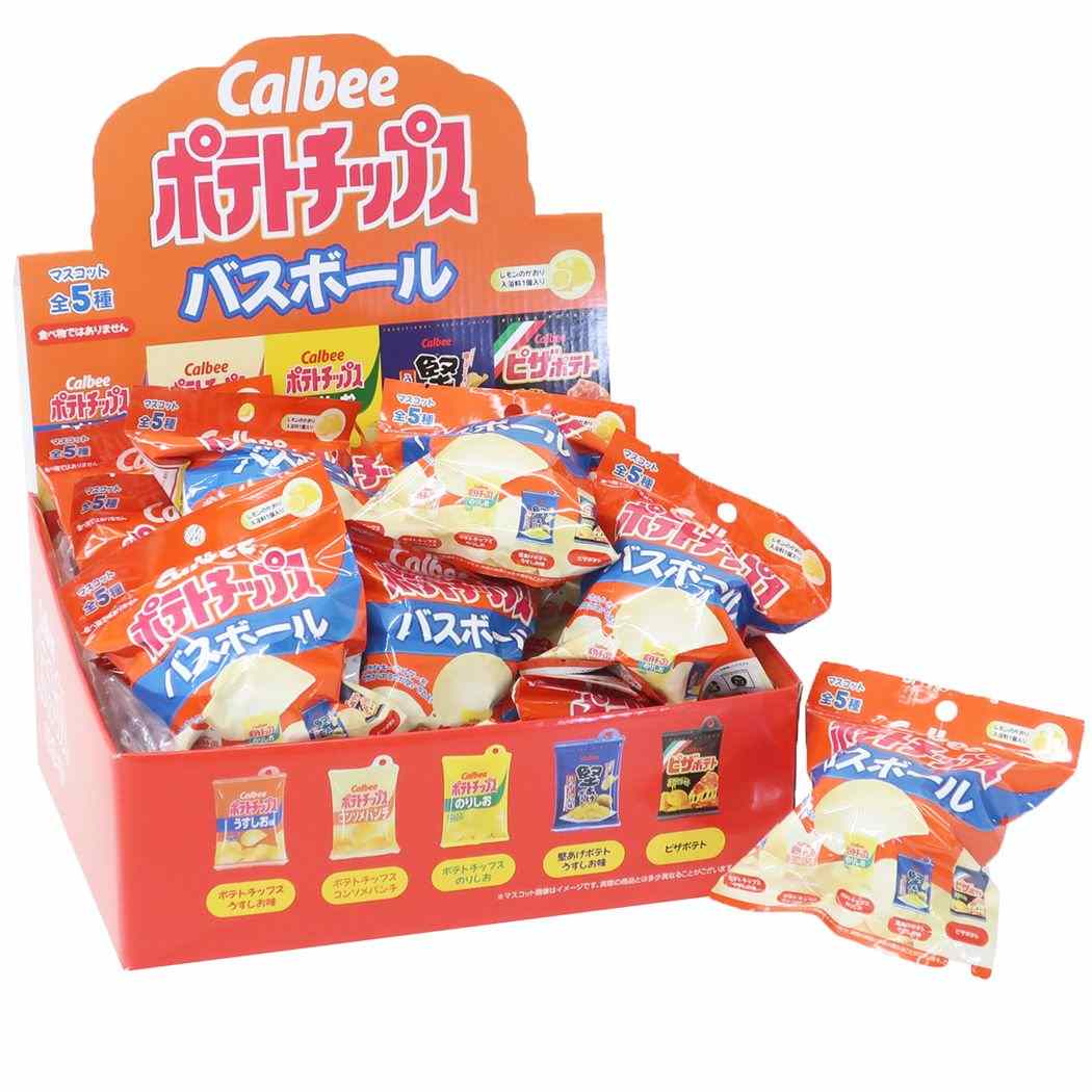 ポテトチップス 入浴剤 マスコットが飛び出すバスボール 24個入セット お菓子パッケージ エスケイジャパン 子供とお風呂 おもしろ 雑貨 まとめ買い キャラクター グッズ シネマコレクション