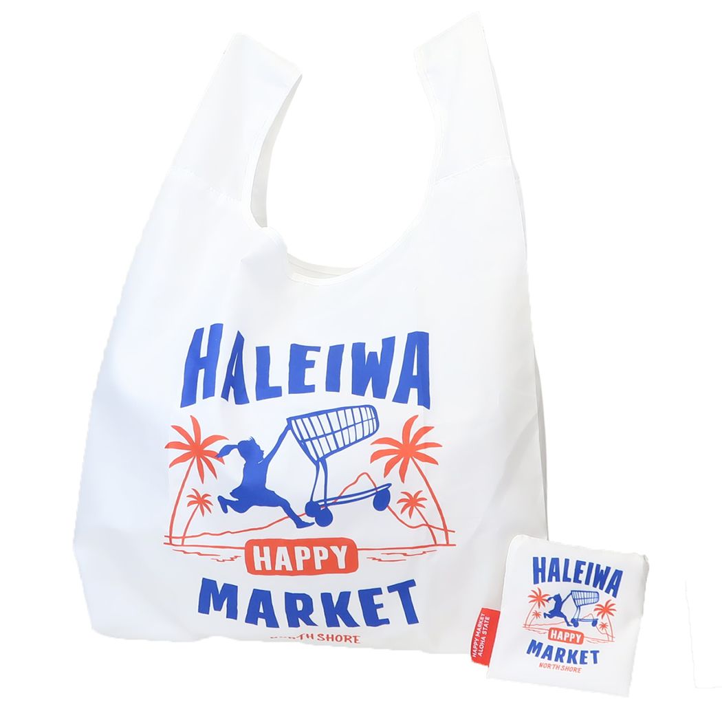 HALEIWA エコバッグ 折りたたみショッピングバッグ ハッピーホワイト 丸眞 コンパクト お買い物かばん グッズ メール便可 シネマコレクション