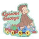 おさるのジョージ ダイカットシール ダイカットビニールステッカー 汽車 スモールプラネット デコシール 耐水性 絵本キャラクター グッズ メール便可 シネマコレクション