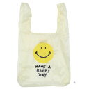 スマイリーフェイス エコバッグ ECO BAG 折りたたみショッピングバッグ HAPPY DAY BEIGE Smiley Face オクタニ お買い物かばん キャラクター グッズ メール便可 シネマコレクション