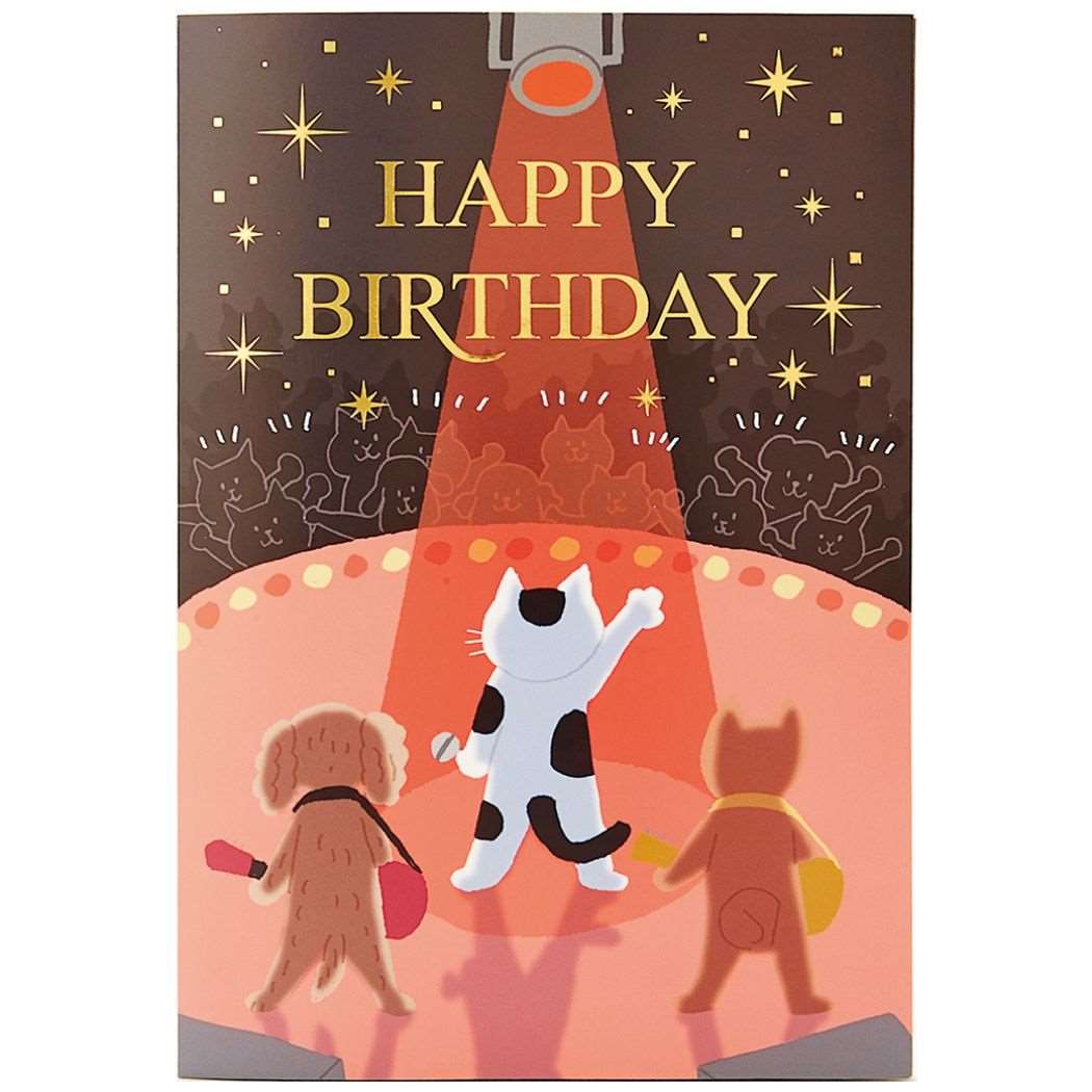 【12月は毎日ポイント10倍!】グリーティングカード メロデイ JPME28-1 二つ折りライト&メロディーカード ステージにスポットライト サンリオ バースデ...