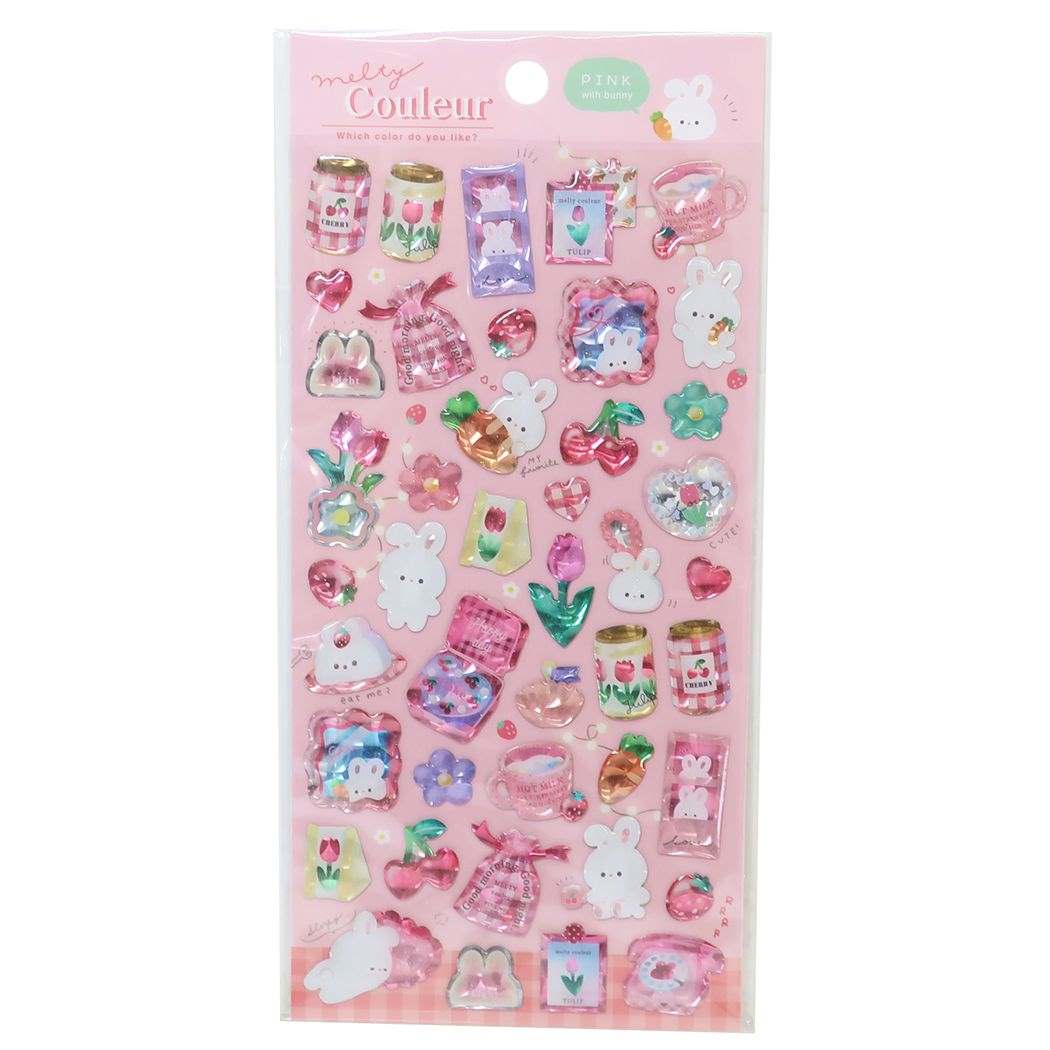 シールシート メルティクルールシール ピンク クーリア ホログラムグミシール DECOシール かわいい グッズ メール便可 シネマコレクションのサムネイル