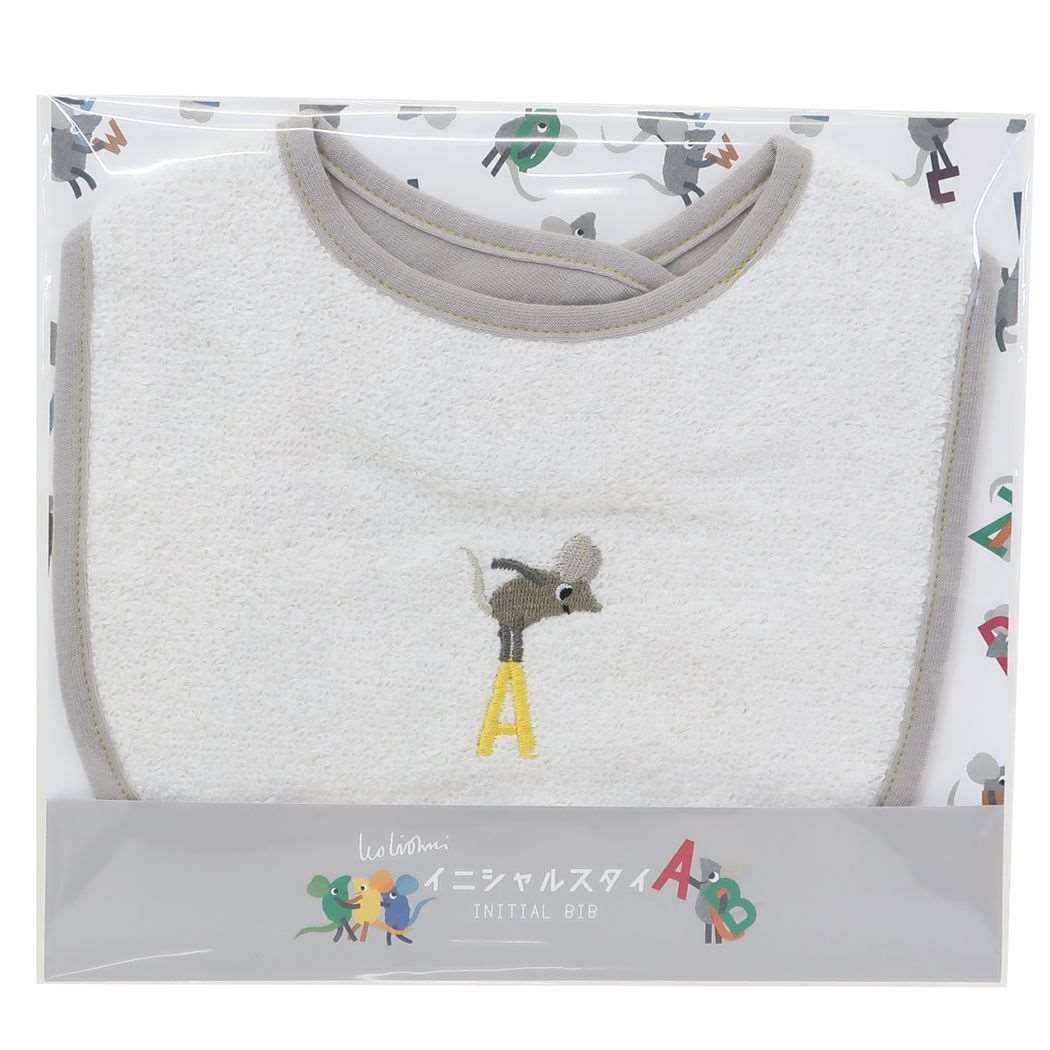 レオレオニ ベビービブ キャラ イニシャルスタイ A ウェーブ COCOWALK よだれかけ ベビー 赤ちゃん用品 出産祝い ギフト 絵本キャラクター グッズ メール便可 シネマコレクション