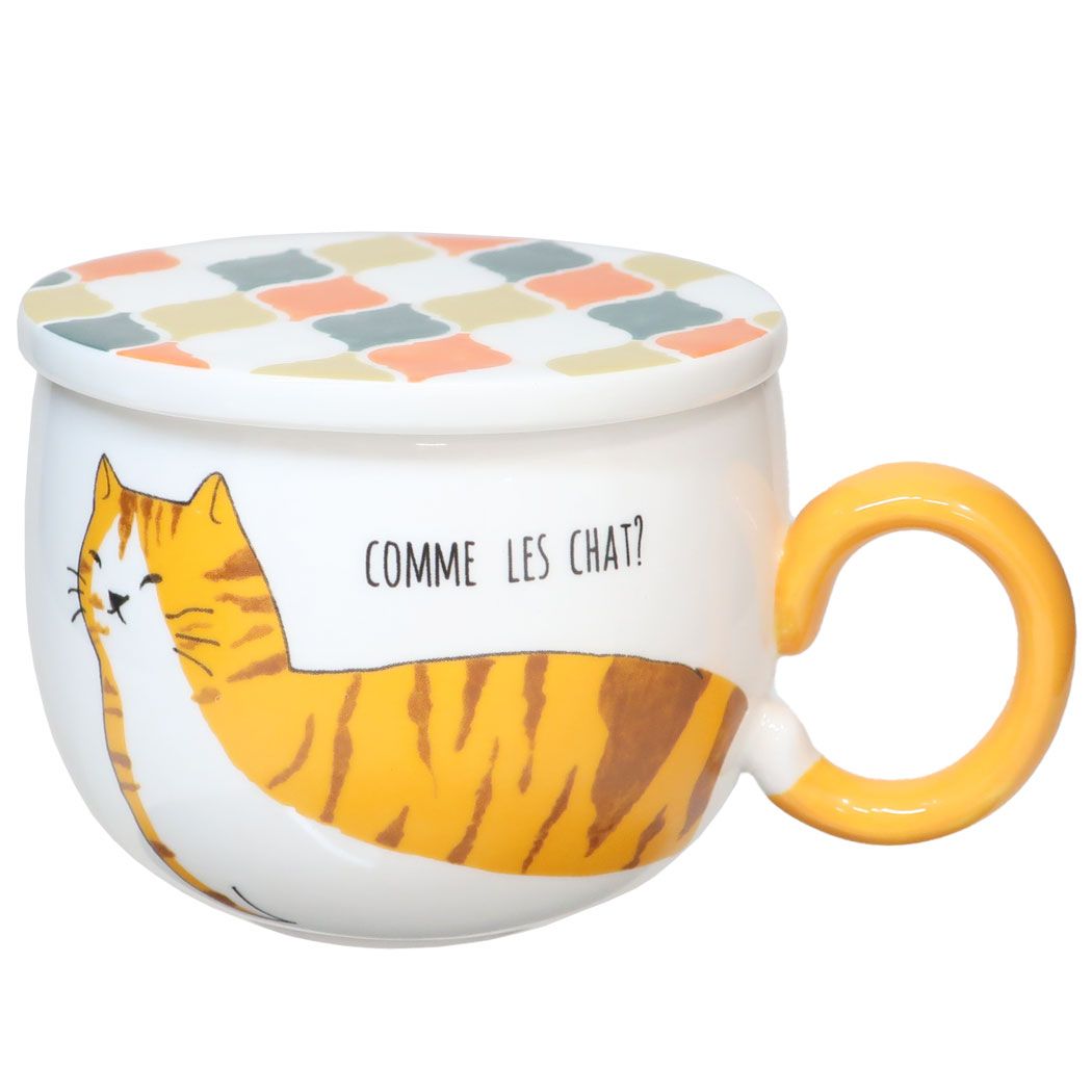 アニマル食器 マグカップ タイル風コースター付きマグ トラ猫 ねこ サンアート かわいい 食器 おもしろ雑貨 プレゼント ギフト グッズ シネマコレクション