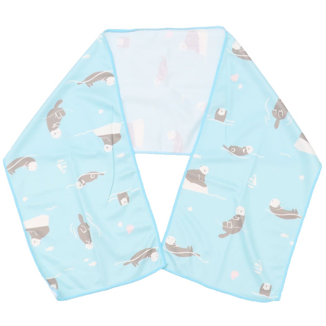 【ポイント10倍 & クーポン！】夏用ひんやりタオル クールタオル ラッコ アニマル ミントイン 接触冷感..