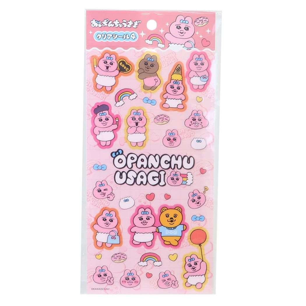 【12月は毎日ポイント10倍！】おぱんちゅうさぎ シールシート クリアシール 4 エンスカイ デコレーション 手帳デコ キャラクター グッズ メール便可 シネマコレクションのサムネイル
